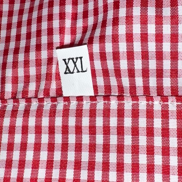 Hot pink checkered longer hem button up blouse - Picture 11 of 13